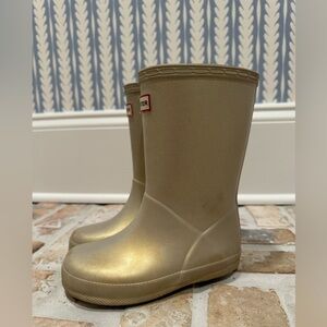 Hunter Metallic Gold Boots US 11 EU 27
